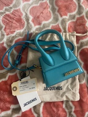 Jacquemus Mini Le Chiquito Bag in Turquoise Blue